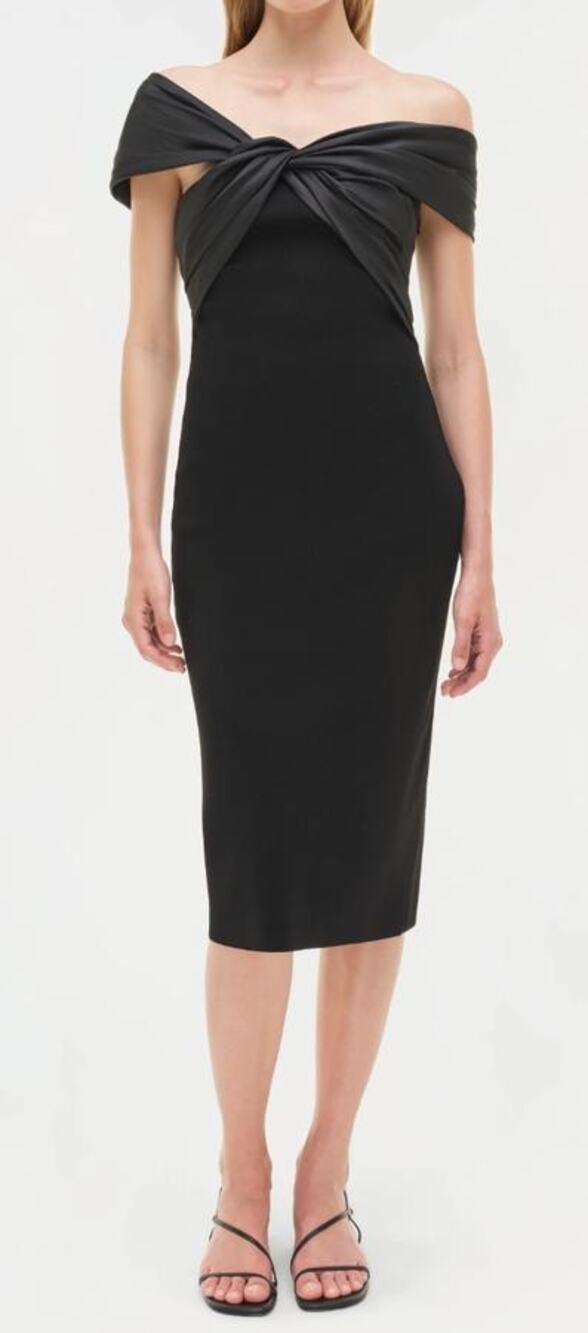 Simkhai Mia Off Shoulder Midi Dress in Black S